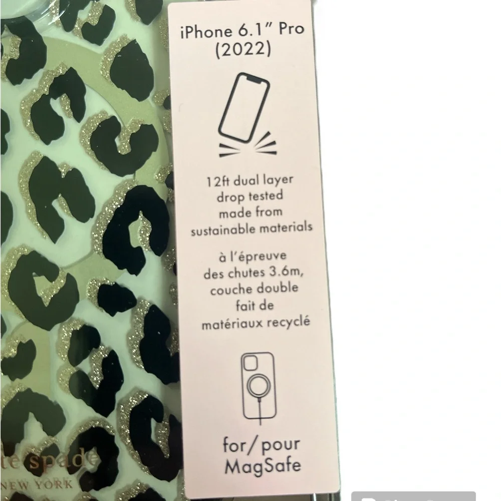 NEW KATE SPADE HARDSHELL CASE FITS iPhone 14 PRO. Cheetah pattern